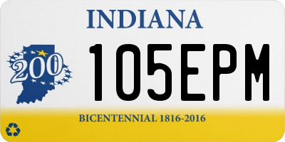 IN license plate 105EPM
