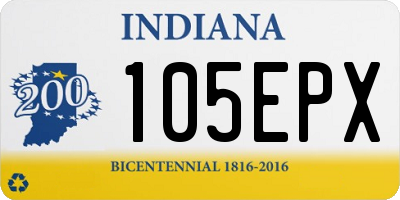 IN license plate 105EPX