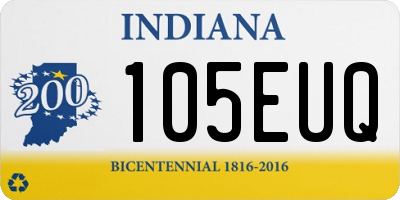 IN license plate 105EUQ