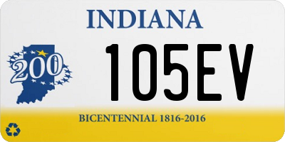 IN license plate 105EV