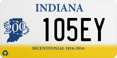 IN license plate 105EY