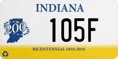 IN license plate 105F