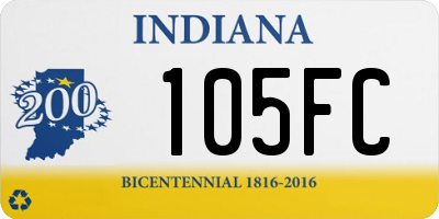 IN license plate 105FC