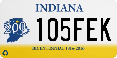 IN license plate 105FEK