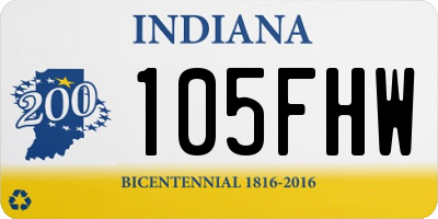 IN license plate 105FHW