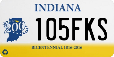 IN license plate 105FKS