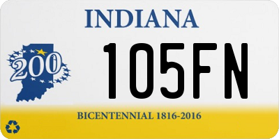 IN license plate 105FN