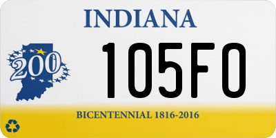 IN license plate 105FO