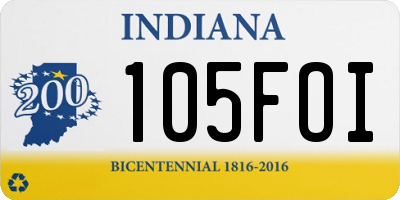 IN license plate 105FOI