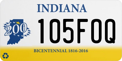 IN license plate 105FOQ
