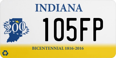 IN license plate 105FP
