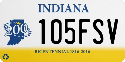 IN license plate 105FSV