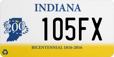 IN license plate 105FX