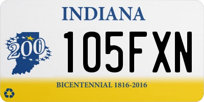 IN license plate 105FXN