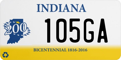 IN license plate 105GA