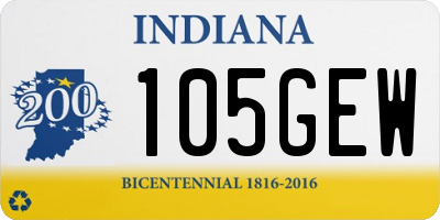 IN license plate 105GEW