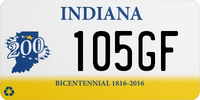 IN license plate 105GF
