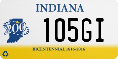 IN license plate 105GI