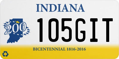 IN license plate 105GIT