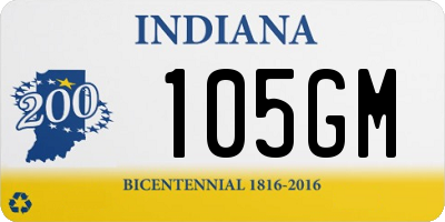 IN license plate 105GM