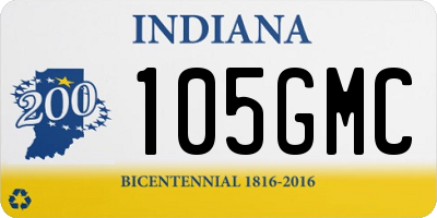 IN license plate 105GMC