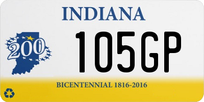 IN license plate 105GP