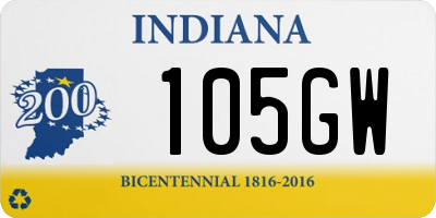 IN license plate 105GW