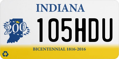IN license plate 105HDU