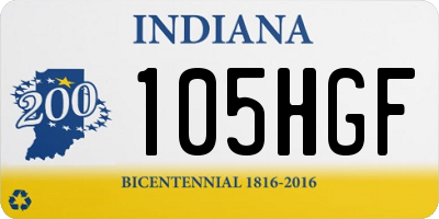 IN license plate 105HGF