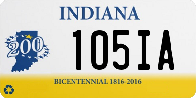 IN license plate 105IA