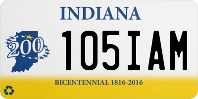 IN license plate 105IAM