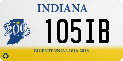 IN license plate 105IB