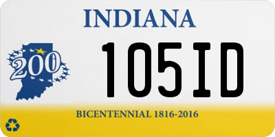 IN license plate 105ID