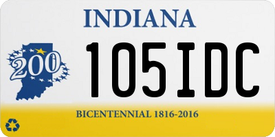 IN license plate 105IDC