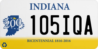 IN license plate 105IQA