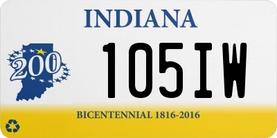 IN license plate 105IW