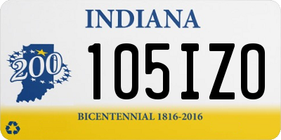 IN license plate 105IZO