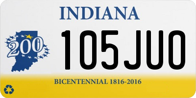 IN license plate 105JUO
