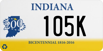 IN license plate 105K