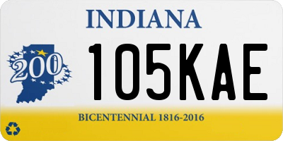 IN license plate 105KAE