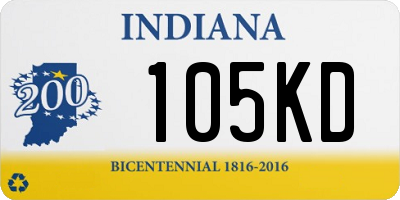 IN license plate 105KD