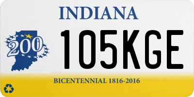 IN license plate 105KGE
