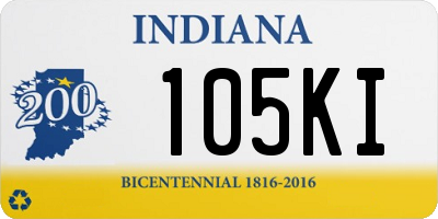 IN license plate 105KI