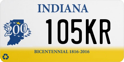 IN license plate 105KR