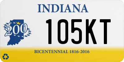 IN license plate 105KT