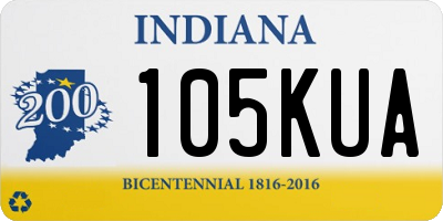 IN license plate 105KUA