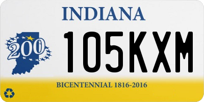 IN license plate 105KXM