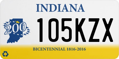 IN license plate 105KZX
