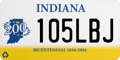 IN license plate 105LBJ