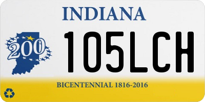 IN license plate 105LCH